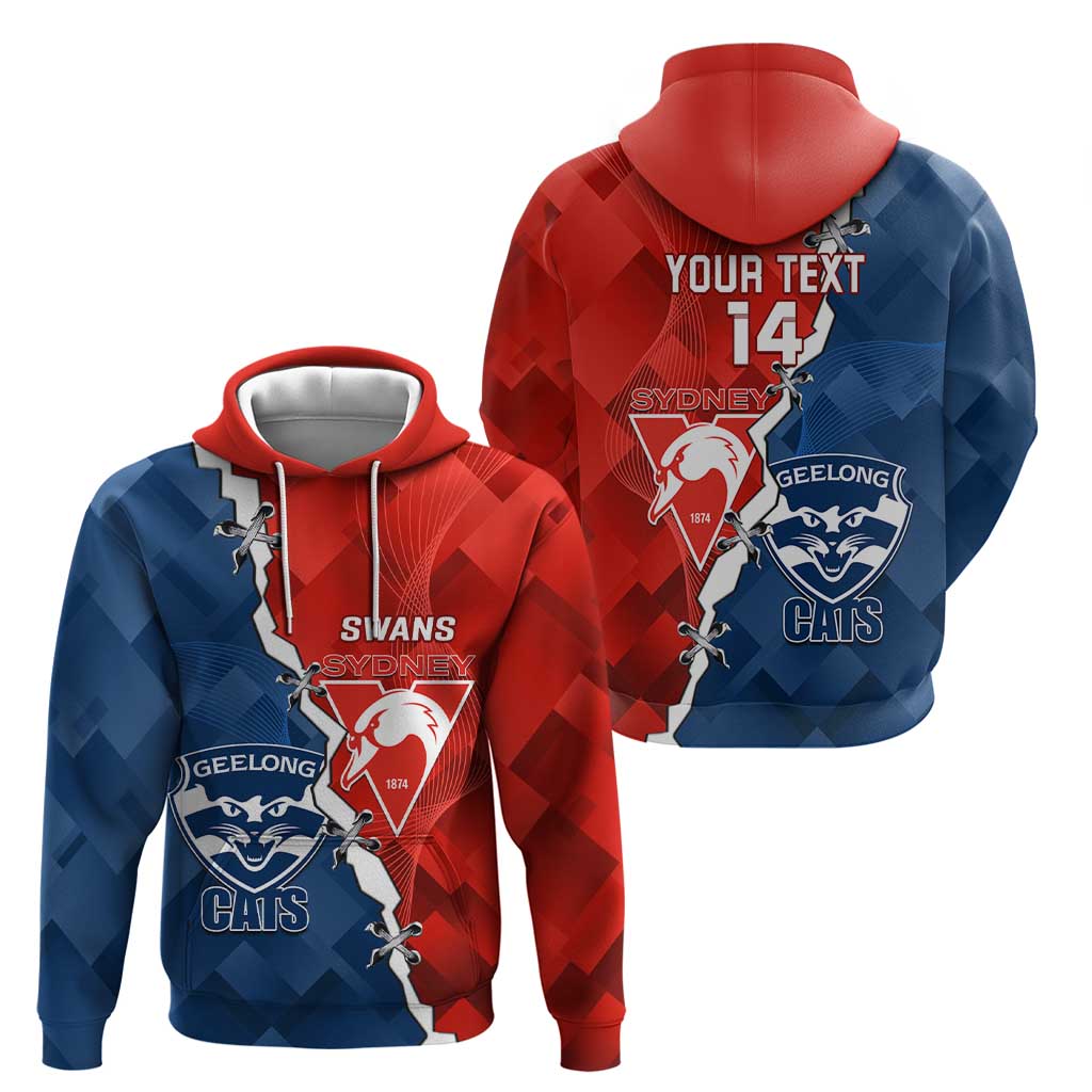 Custom Swans And Cats Football Hoodie 2024 Together Dynamic Version