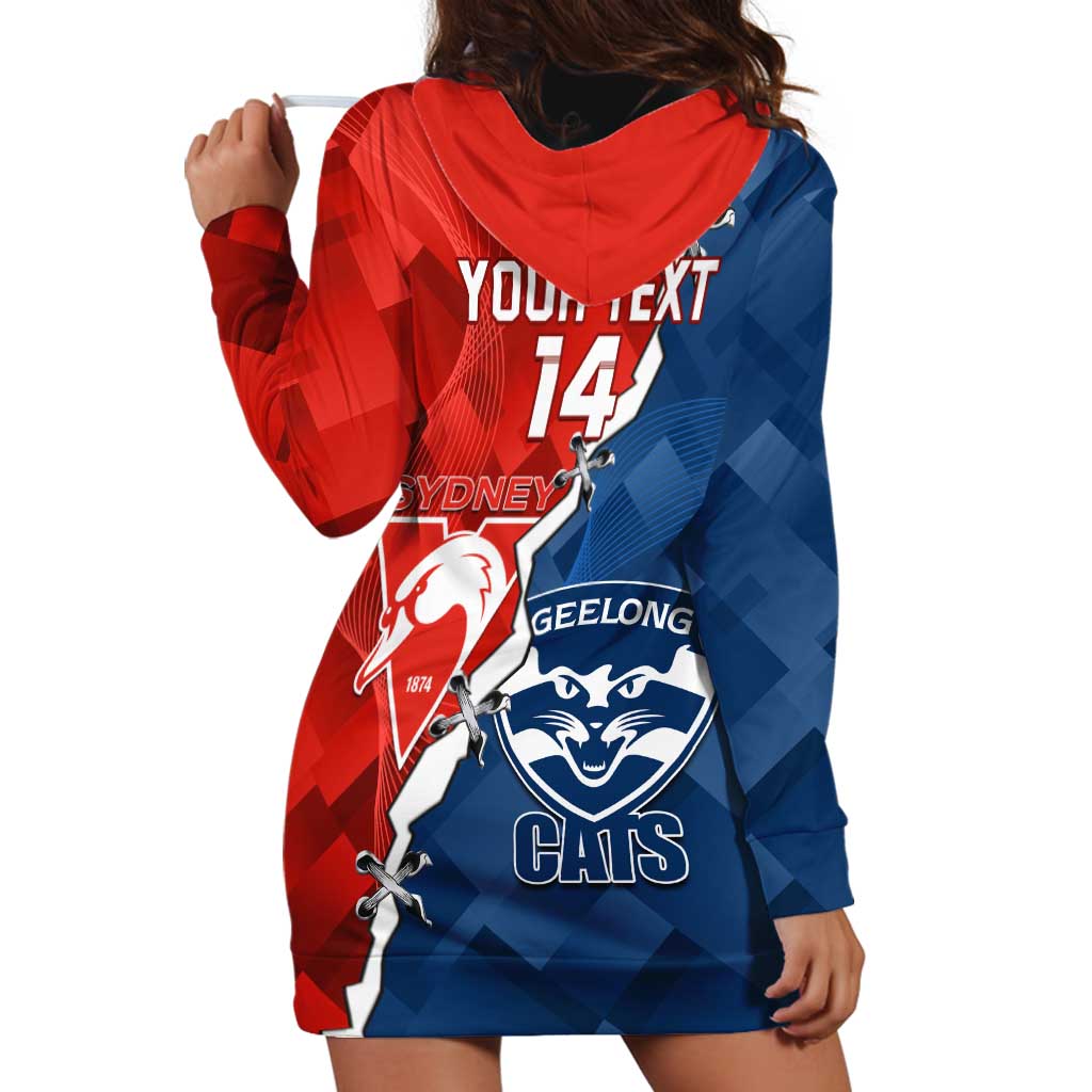 Custom Swans And Cats Football Hoodie Dress 2024 Together Dynamic Version