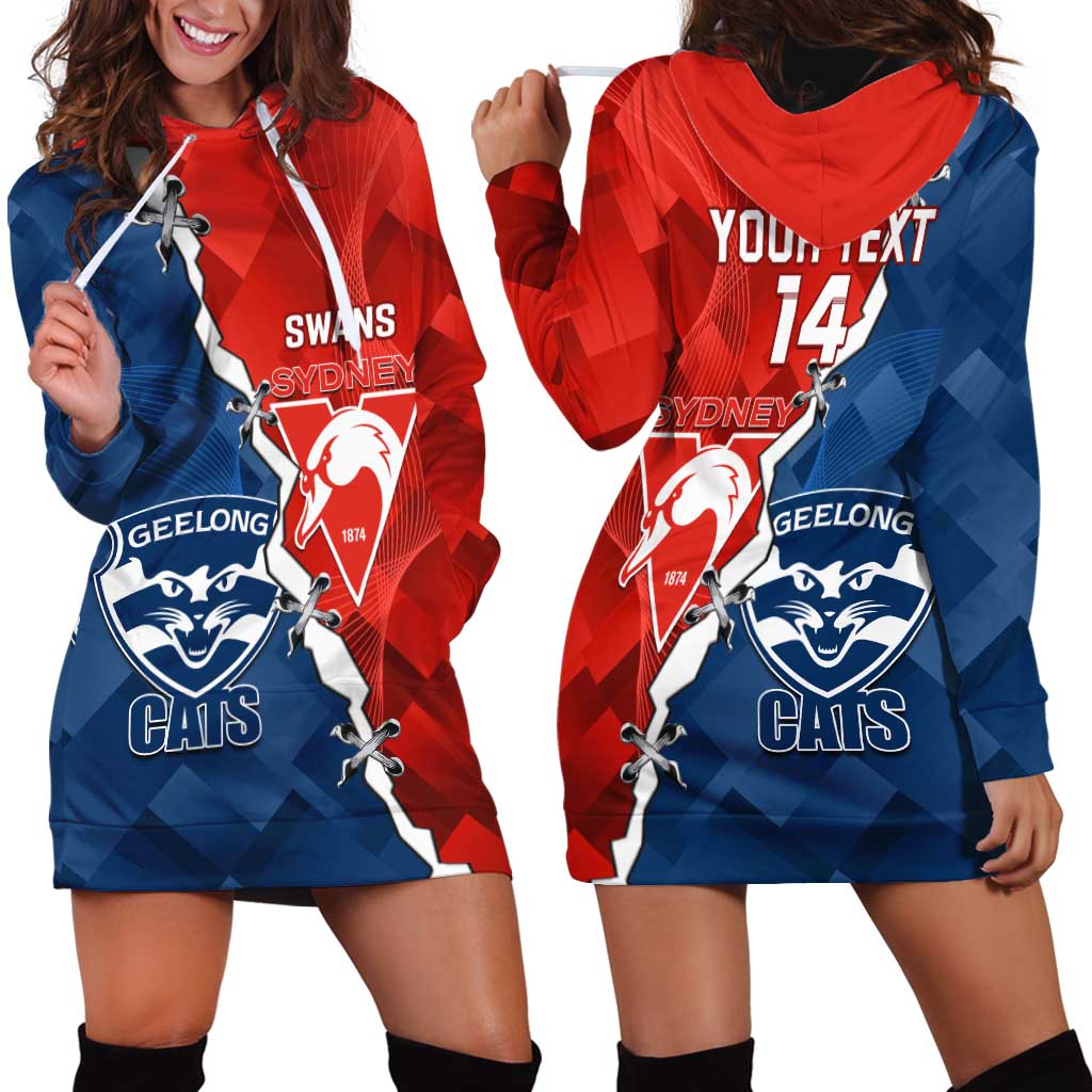 Custom Swans And Cats Football Hoodie Dress 2024 Together Dynamic Version