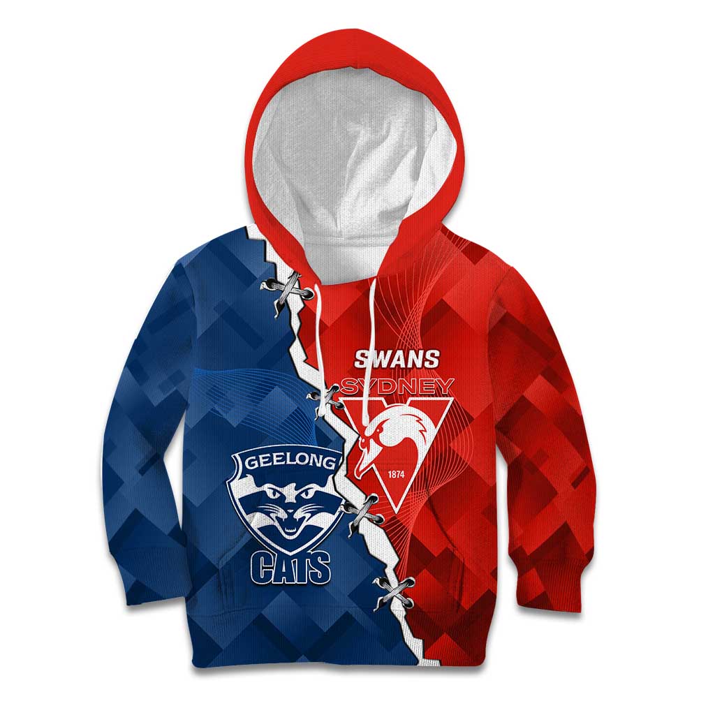 Custom Swans And Cats Football Kid Hoodie 2024 Together Dynamic Version