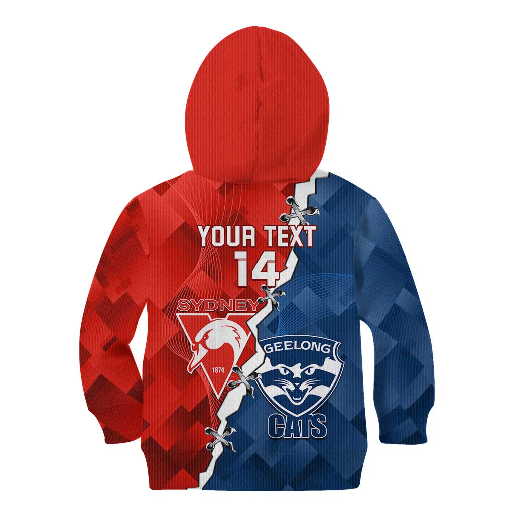 Custom Swans And Cats Football Kid Hoodie 2024 Together Dynamic Version