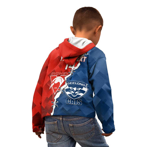 Custom Swans And Cats Football Kid Hoodie 2024 Together Dynamic Version