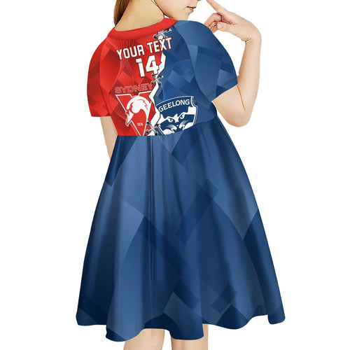 Custom Swans And Cats Football Kid Short Sleeve Dress 2024 Together Dynamic Version