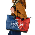 Custom Swans And Cats Football Leather Tote Bag 2024 Together Dynamic Version