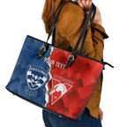 Custom Swans And Cats Football Leather Tote Bag 2024 Together Dynamic Version