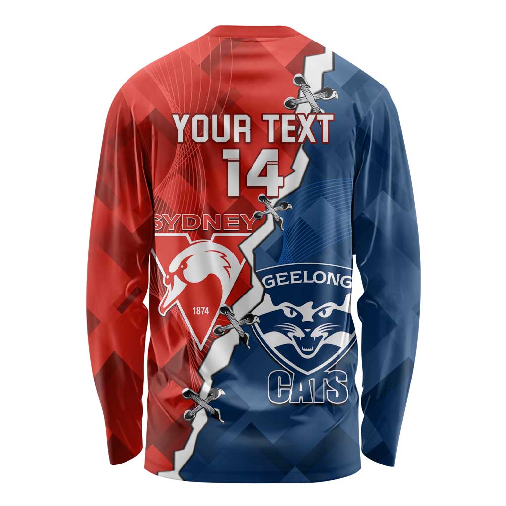 Custom Swans And Cats Football Long Sleeve Shirt 2024 Together Dynamic Version