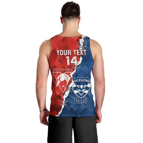 Custom Swans And Cats Football Men Tank Top 2024 Together Dynamic Version