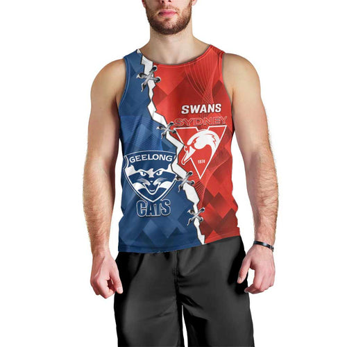 Custom Swans And Cats Football Men Tank Top 2024 Together Dynamic Version