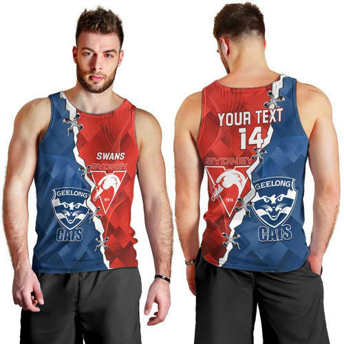 Custom Swans And Cats Football Men Tank Top 2024 Together Dynamic Version
