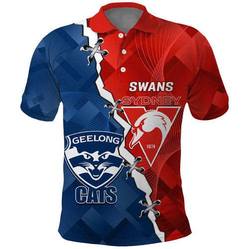 Custom Swans And Cats Football Polo Shirt 2024 Together Dynamic Version