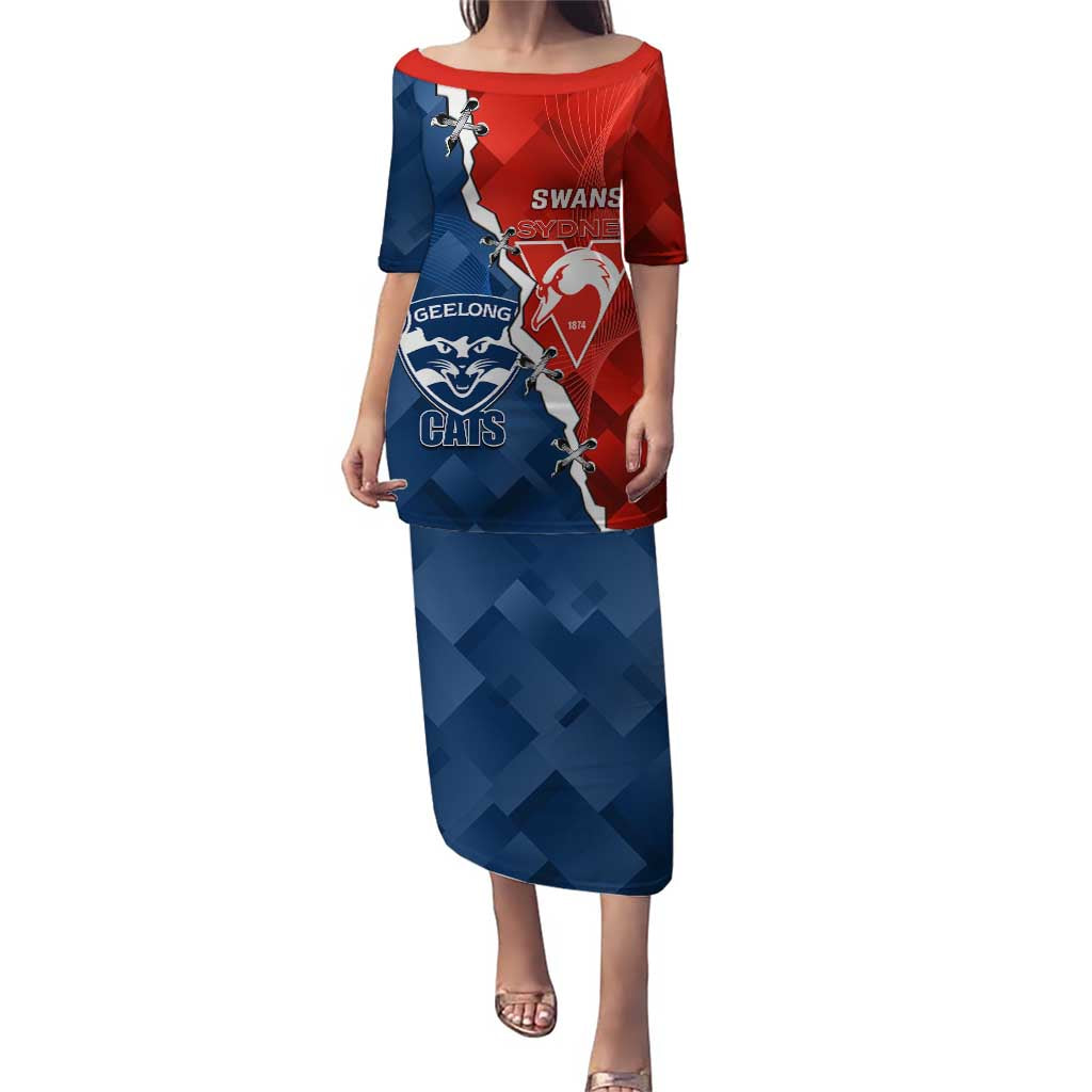 Custom Swans And Cats Football Puletasi 2024 Together Dynamic Version