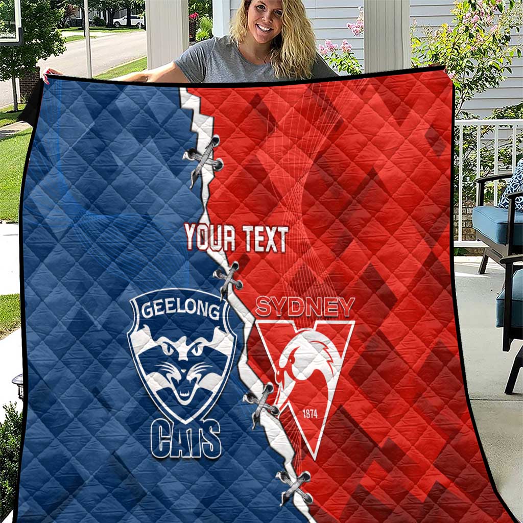 Custom Swans And Cats Football Quilt 2024 Together Dynamic Version