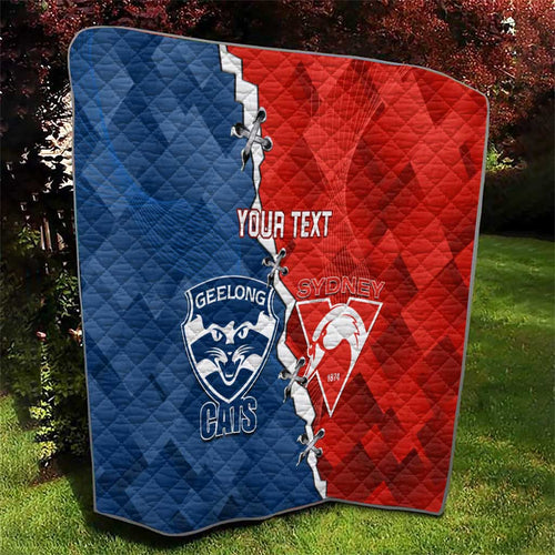 Custom Swans And Cats Football Quilt 2024 Together Dynamic Version
