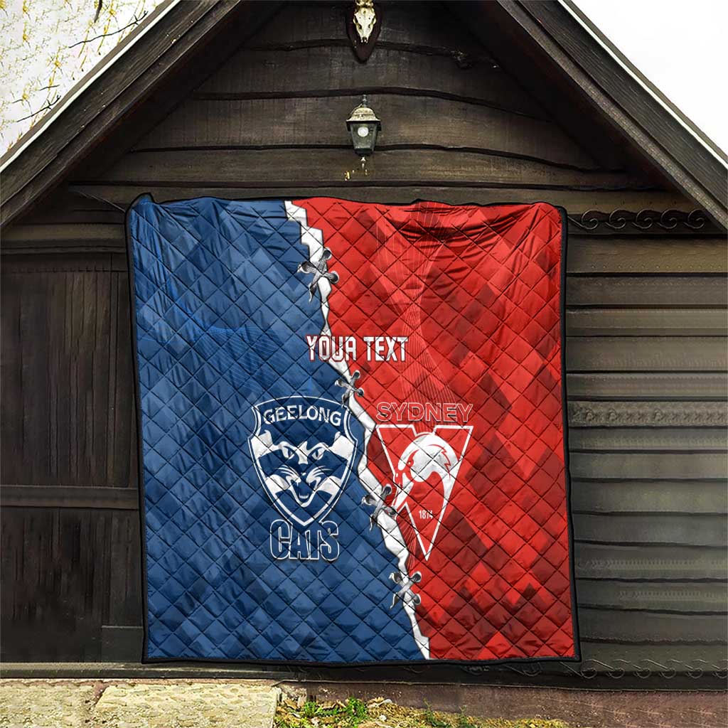 Custom Swans And Cats Football Quilt 2024 Together Dynamic Version