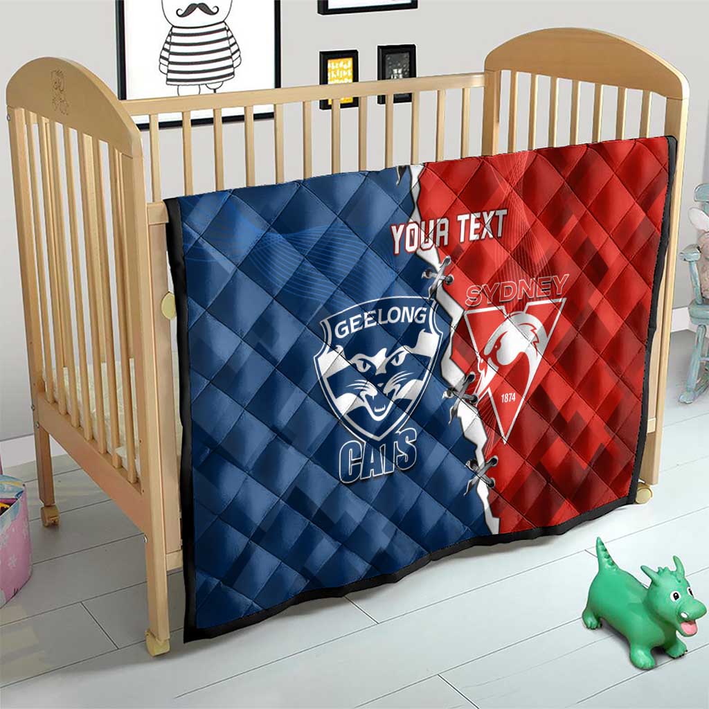 Custom Swans And Cats Football Quilt 2024 Together Dynamic Version