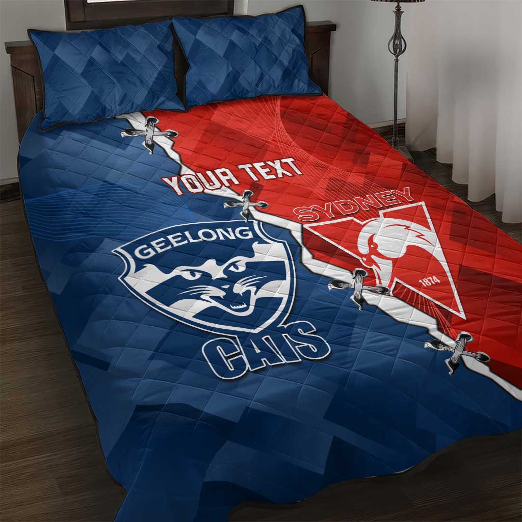 Custom Swans And Cats Football Quilt Bed Set 2024 Together Dynamic Version