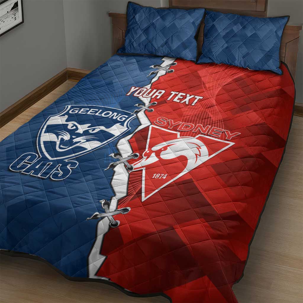 Custom Swans And Cats Football Quilt Bed Set 2024 Together Dynamic Version