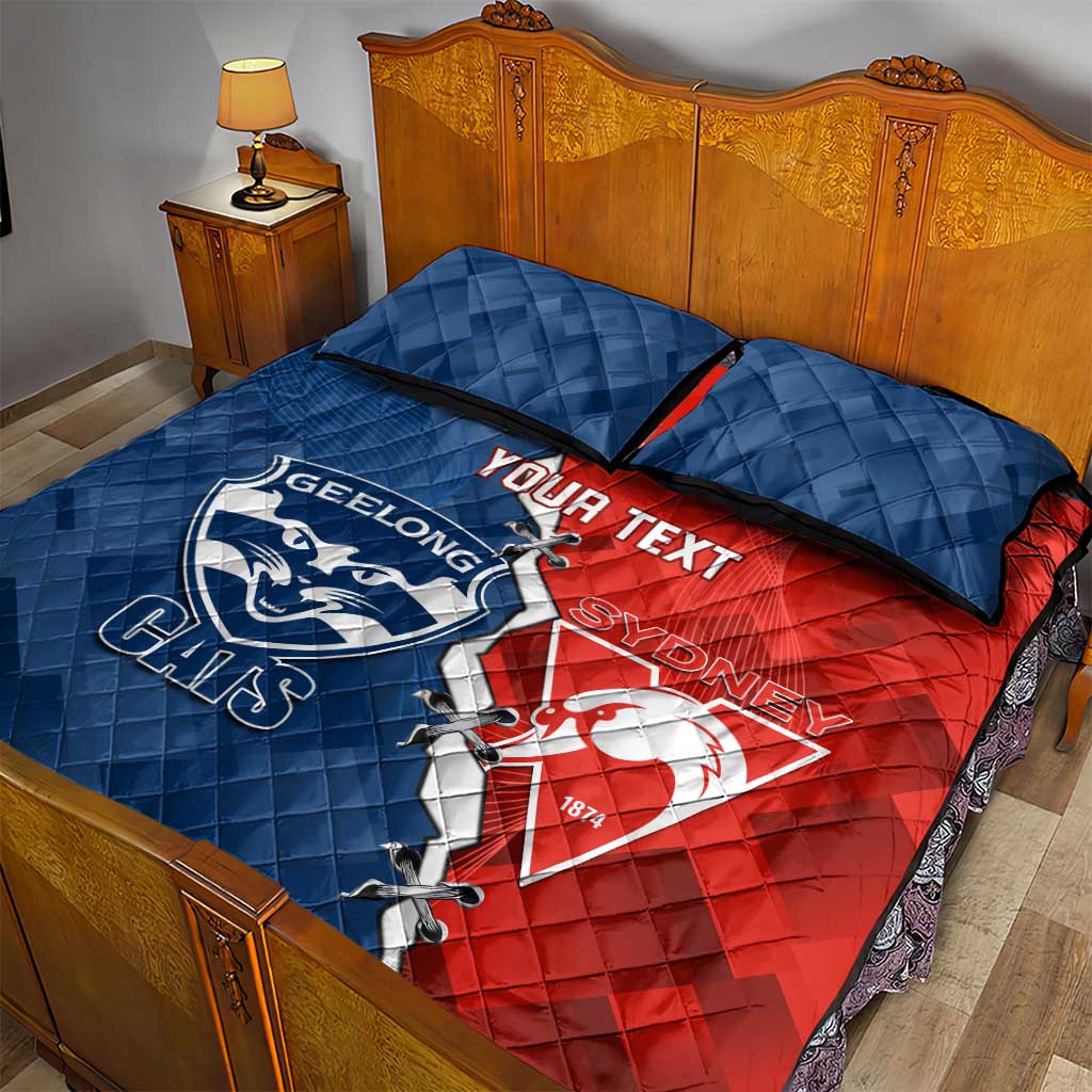 Custom Swans And Cats Football Quilt Bed Set 2024 Together Dynamic Version