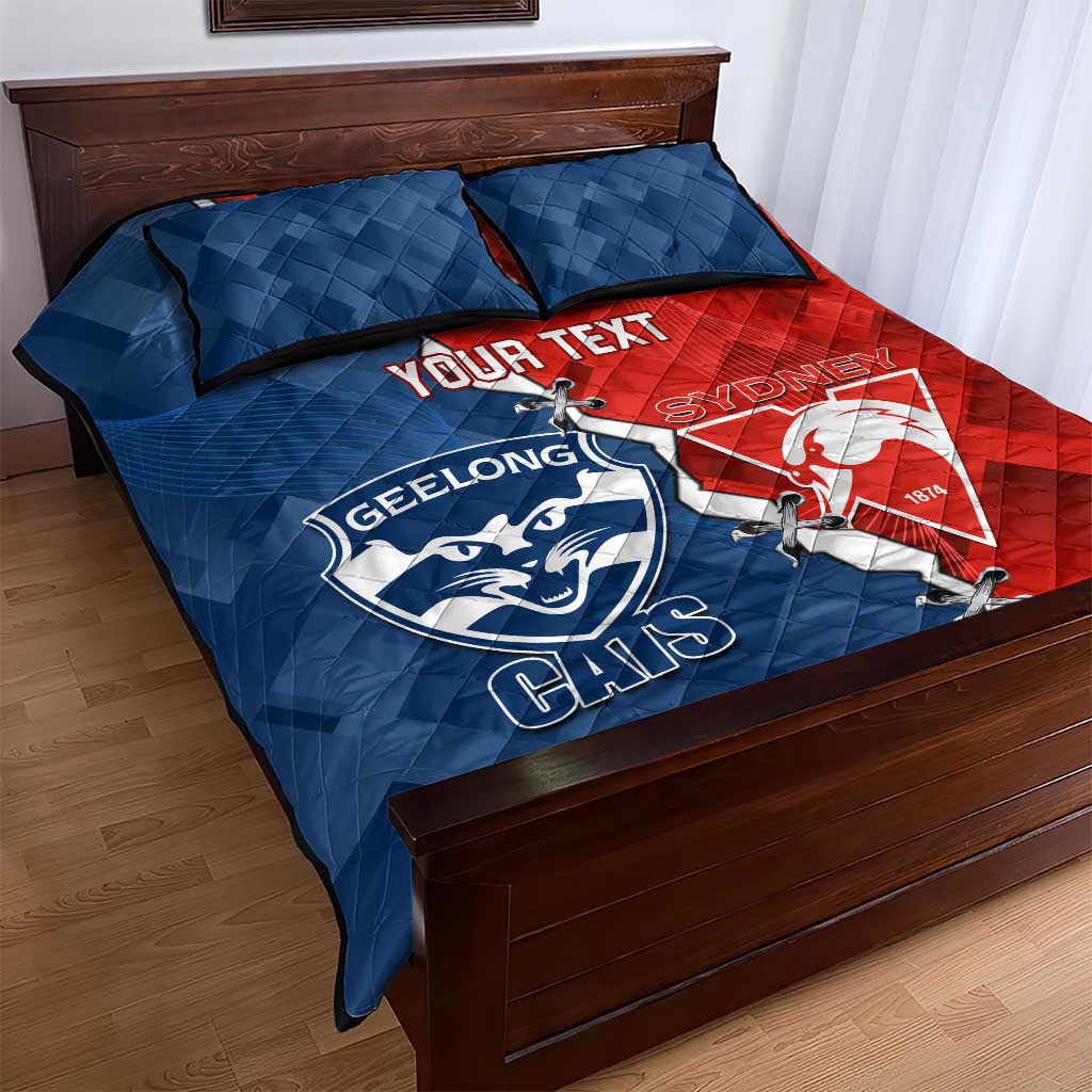 Custom Swans And Cats Football Quilt Bed Set 2024 Together Dynamic Version