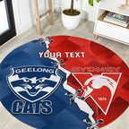 Custom Swans And Cats Football Round Carpet 2024 Together Dynamic Version