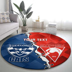 Custom Swans And Cats Football Round Carpet 2024 Together Dynamic Version