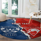 Custom Swans And Cats Football Round Carpet 2024 Together Dynamic Version