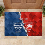 Custom Swans And Cats Football Rubber Doormat 2024 Together Dynamic Version