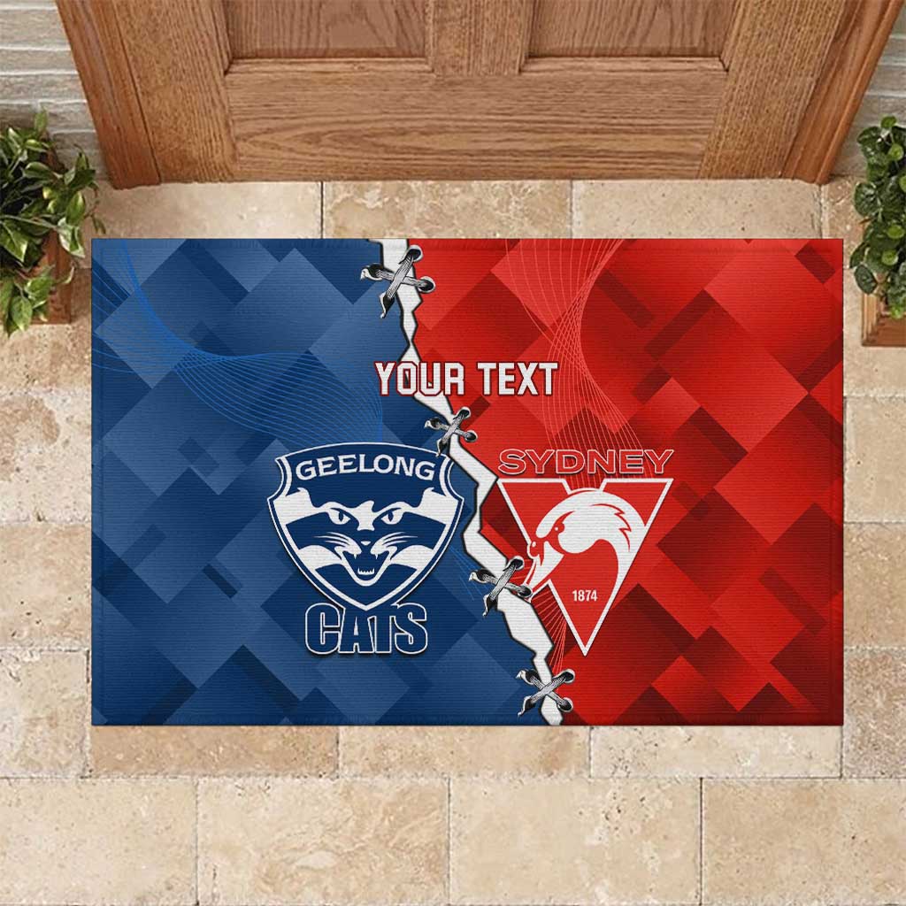 Custom Swans And Cats Football Rubber Doormat 2024 Together Dynamic Version