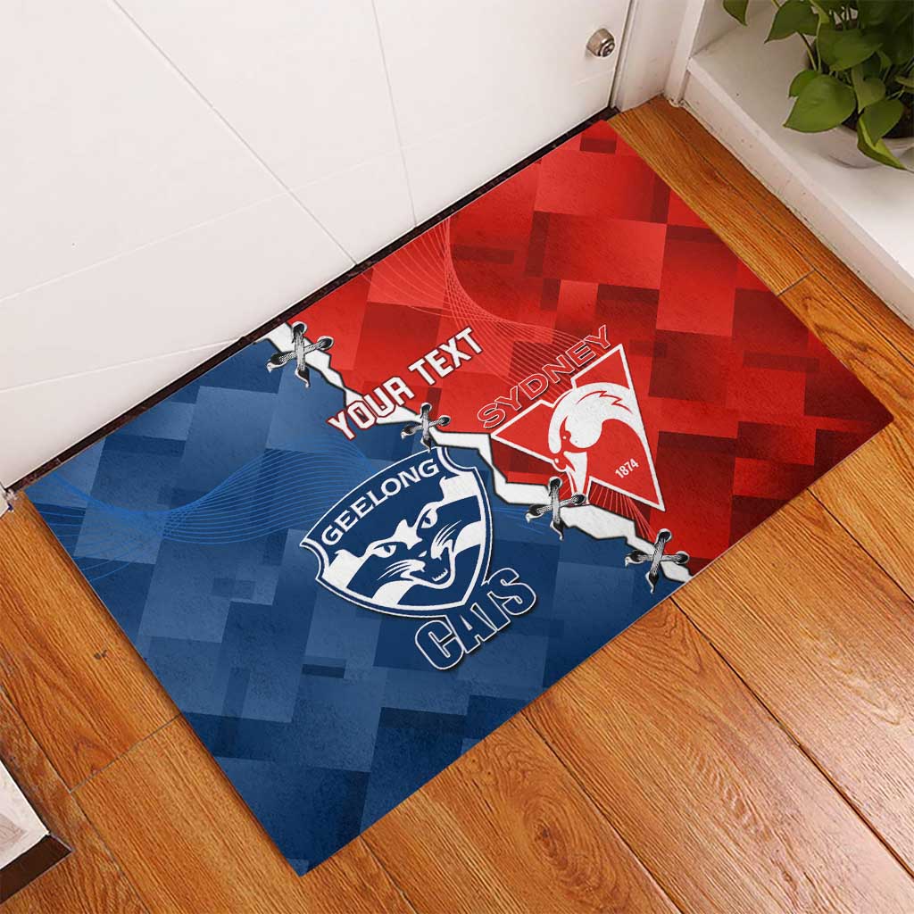 Custom Swans And Cats Football Rubber Doormat 2024 Together Dynamic Version