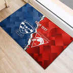 Custom Swans And Cats Football Rubber Doormat 2024 Together Dynamic Version