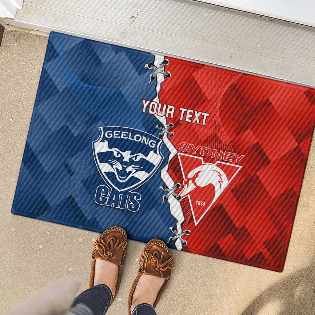 Custom Swans And Cats Football Rubber Doormat 2024 Together Dynamic Version