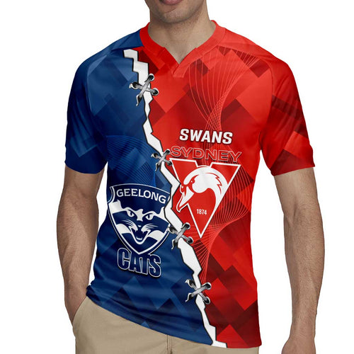 Custom Swans And Cats Football Rugby Jersey 2024 Together Dynamic Version