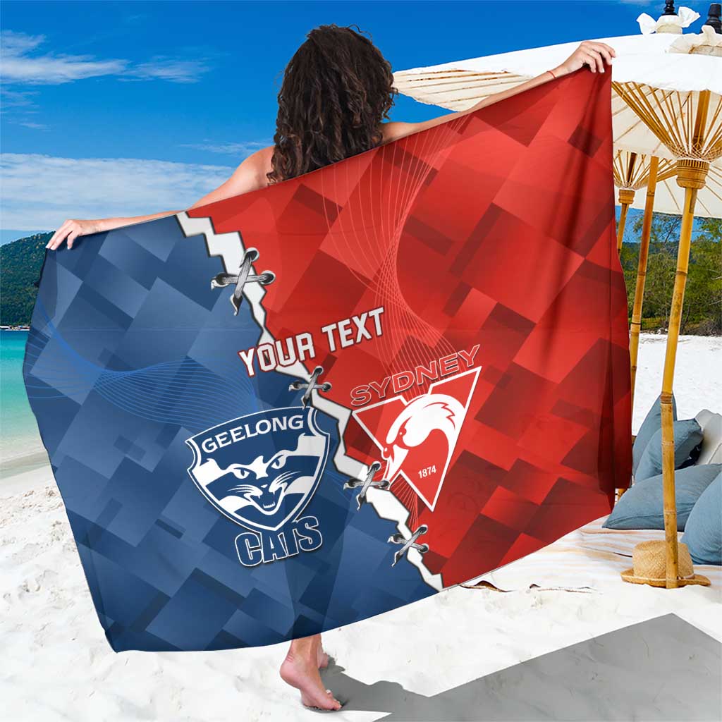 Custom Swans And Cats Football Sarong 2024 Together Dynamic Version