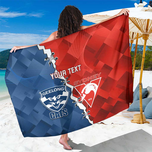 Custom Swans And Cats Football Sarong 2024 Together Dynamic Version