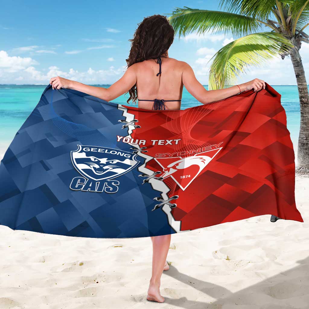 Custom Swans And Cats Football Sarong 2024 Together Dynamic Version