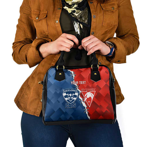 Custom Swans And Cats Football Shoulder Handbag 2024 Together Dynamic Version