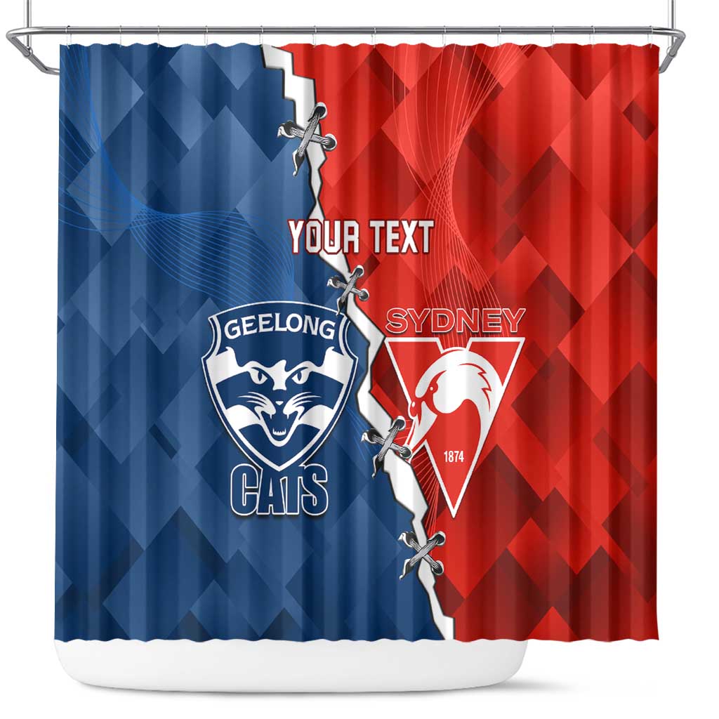 Custom Swans And Cats Football Shower Curtain 2024 Together Dynamic Version