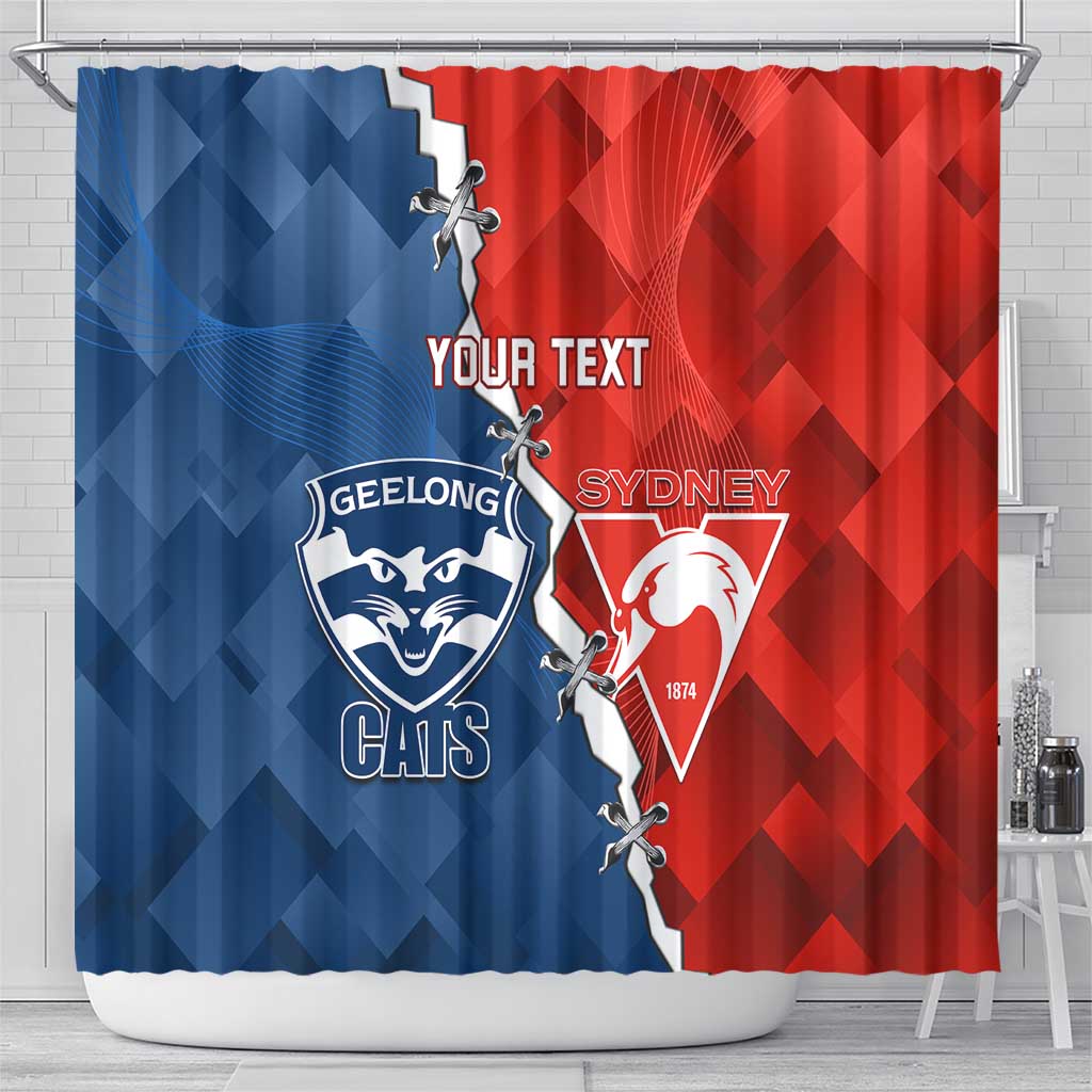 Custom Swans And Cats Football Shower Curtain 2024 Together Dynamic Version