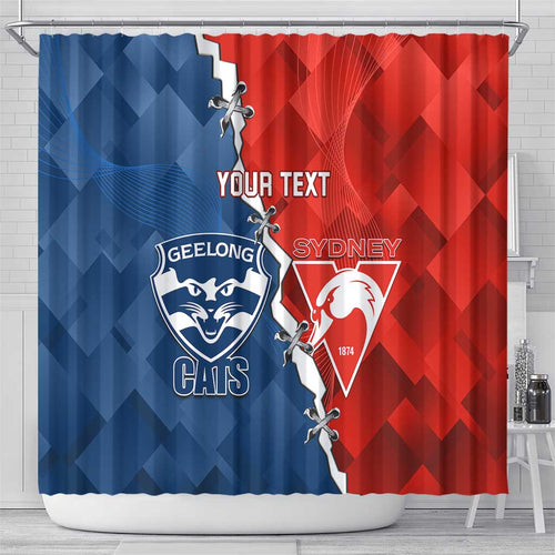 Custom Swans And Cats Football Shower Curtain 2024 Together Dynamic Version