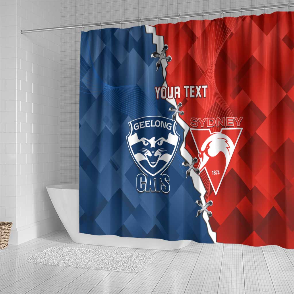 Custom Swans And Cats Football Shower Curtain 2024 Together Dynamic Version