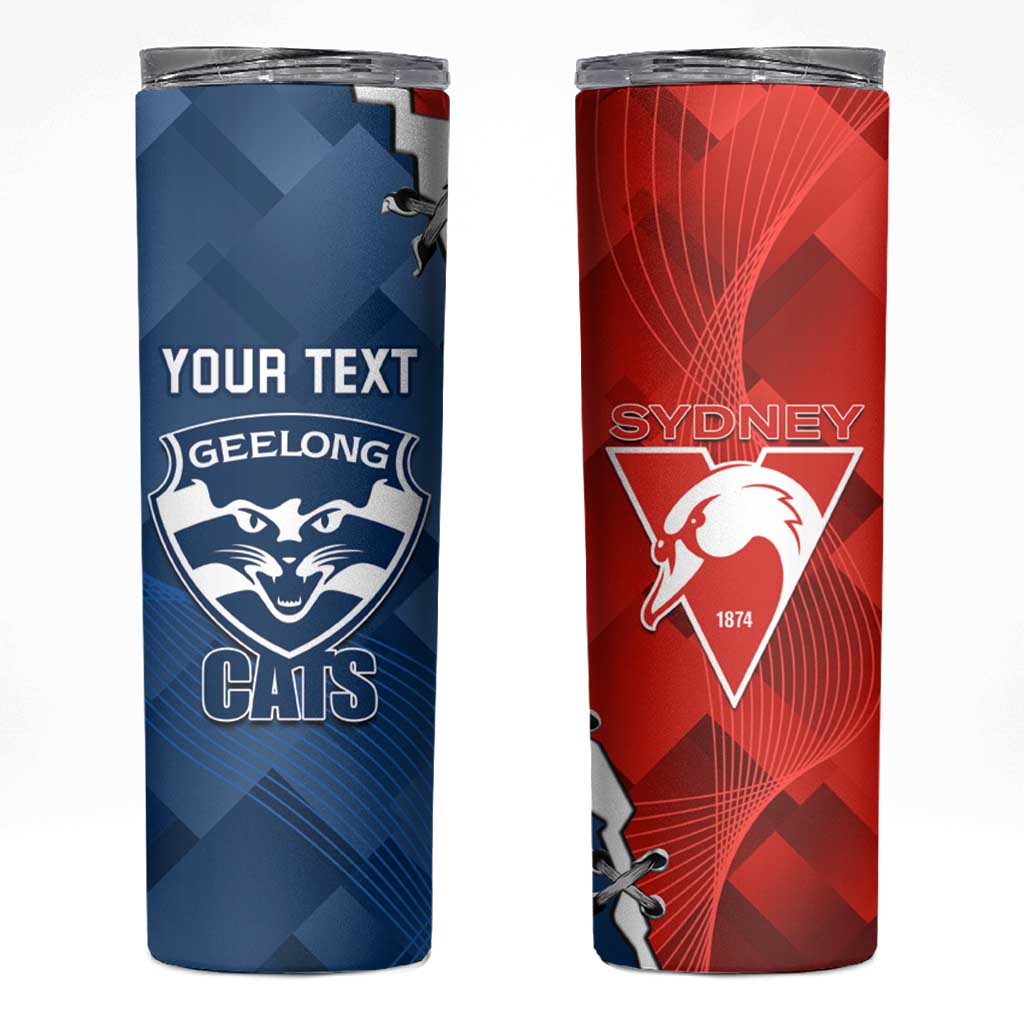 Custom Swans And Cats Football Skinny Tumbler 2024 Together Dynamic Version