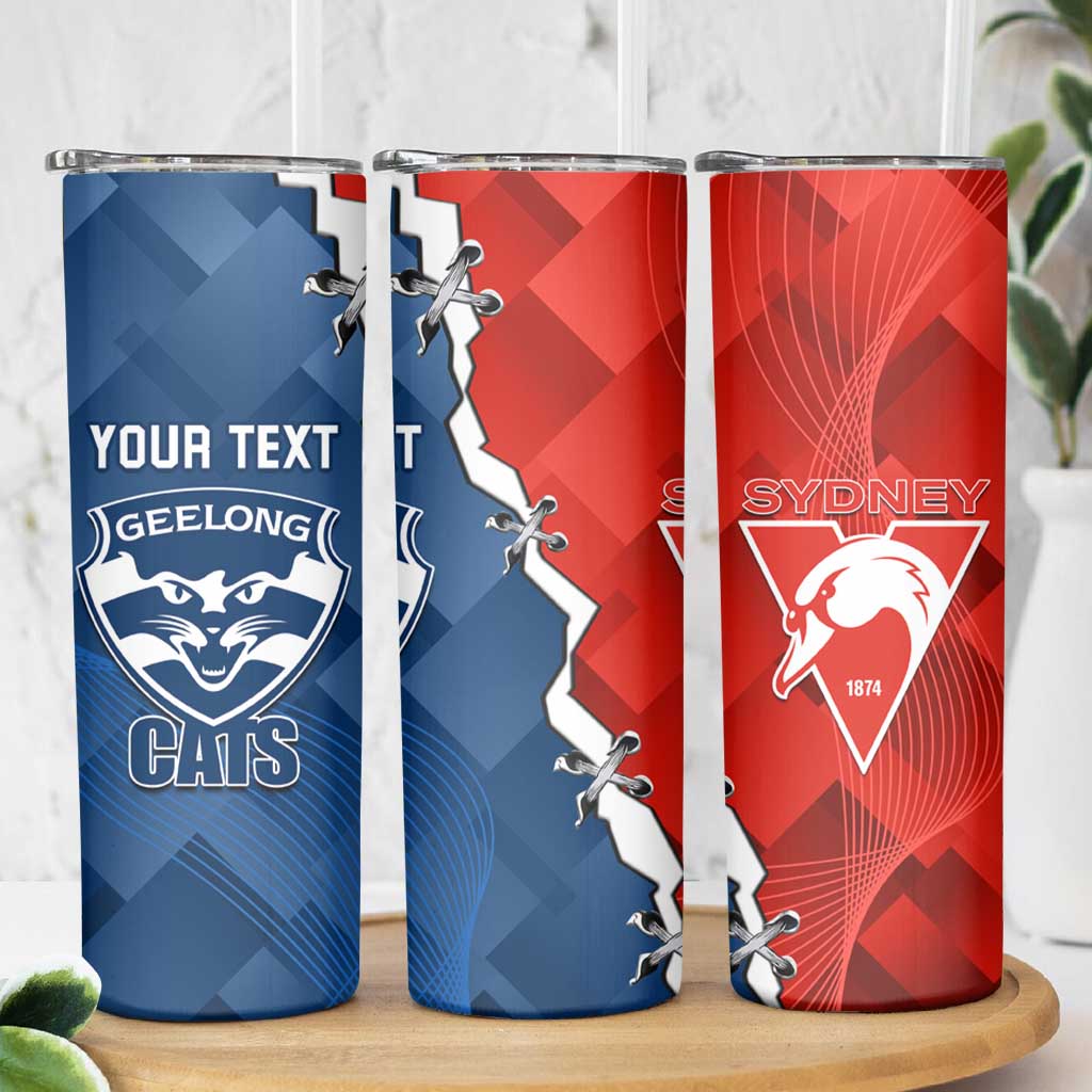 Custom Swans And Cats Football Skinny Tumbler 2024 Together Dynamic Version
