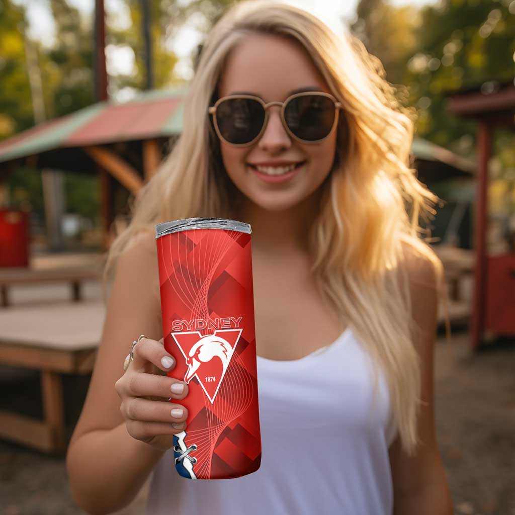 Custom Swans And Cats Football Skinny Tumbler 2024 Together Dynamic Version