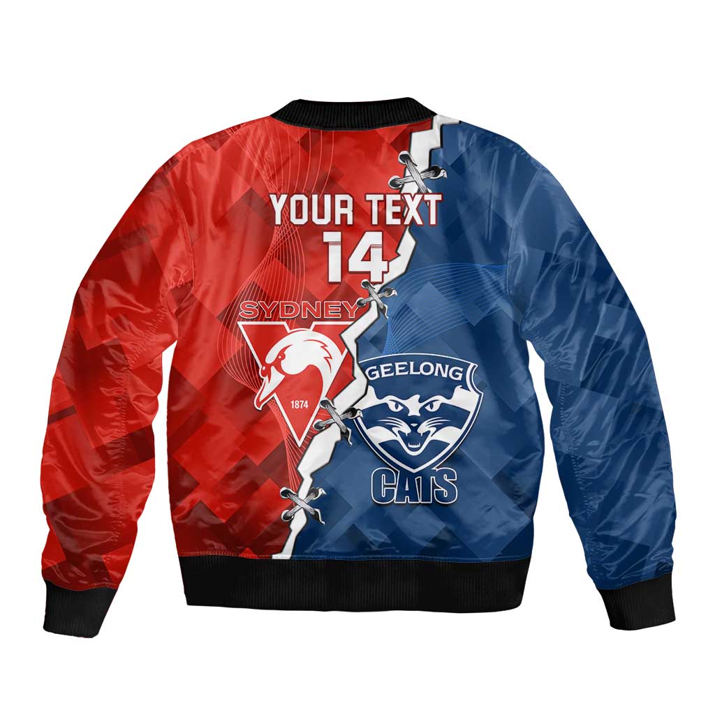 Custom Swans And Cats Football Sleeve Zip Bomber Jacket 2024 Together Dynamic Version