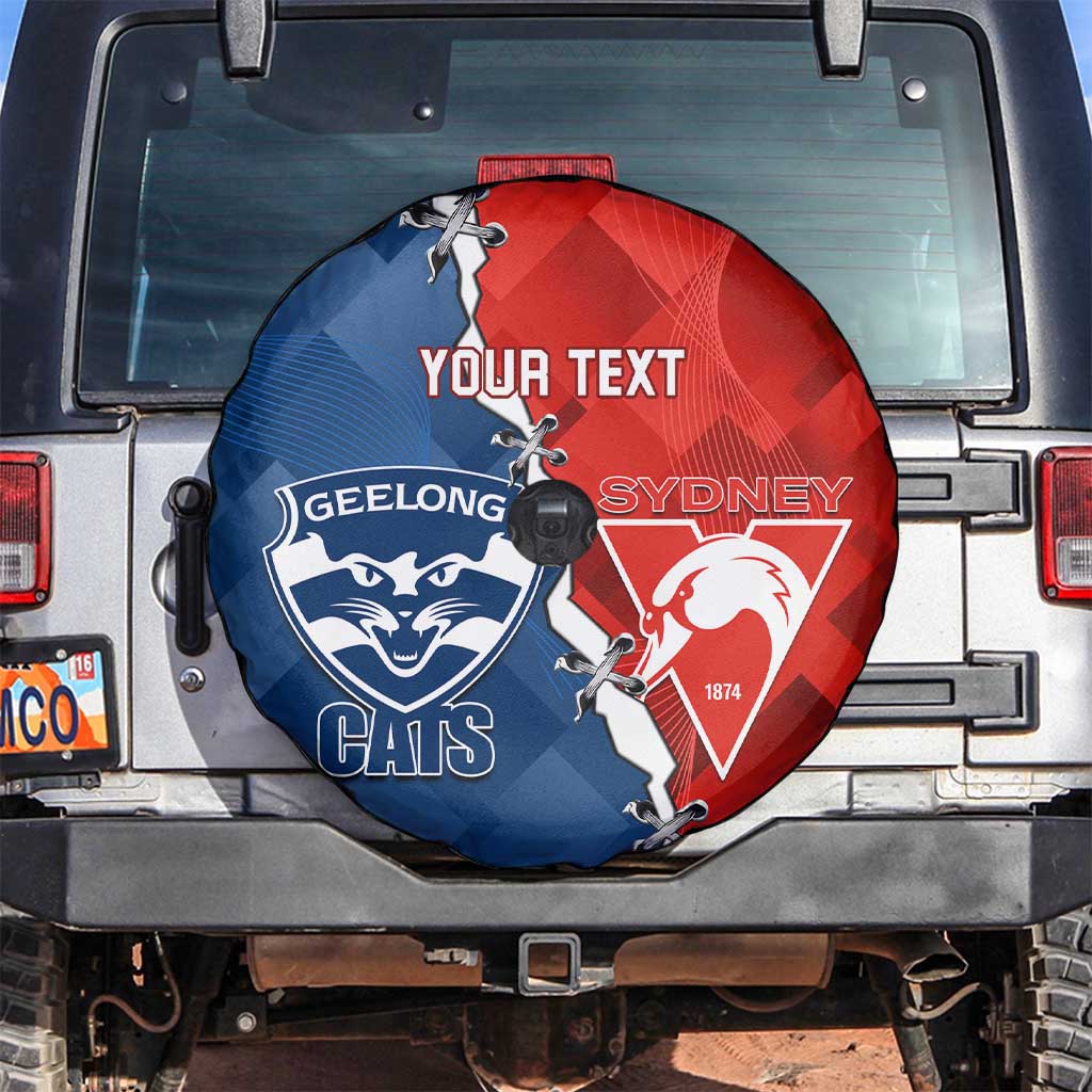 Custom Swans And Cats Football Spare Tire Cover 2024 Together Dynamic Version