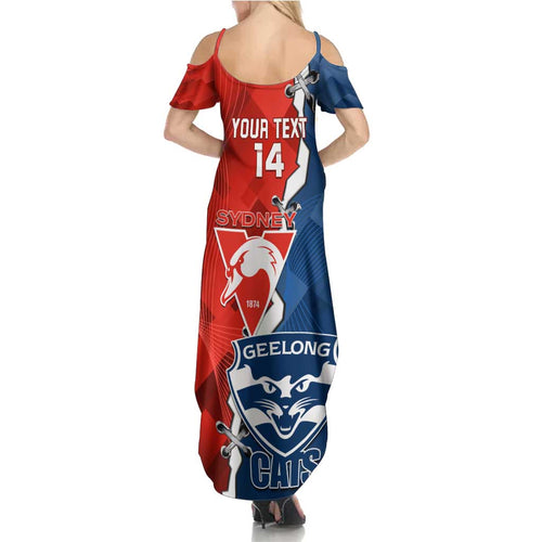 Custom Swans And Cats Football Summer Maxi Dress 2024 Together Dynamic Version