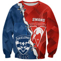 Custom Swans And Cats Football Sweatshirt 2024 Together Dynamic Version