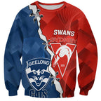 Custom Swans And Cats Football Sweatshirt 2024 Together Dynamic Version