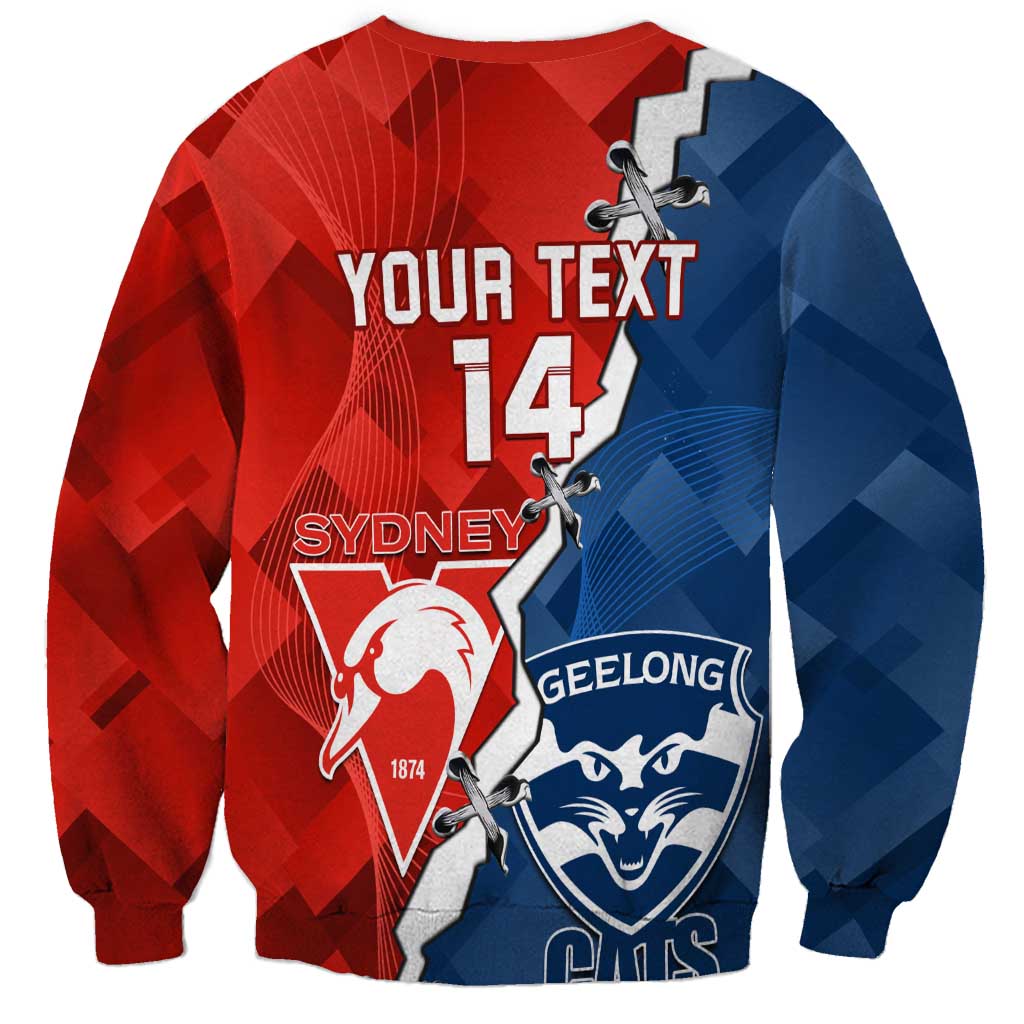 Custom Swans And Cats Football Sweatshirt 2024 Together Dynamic Version
