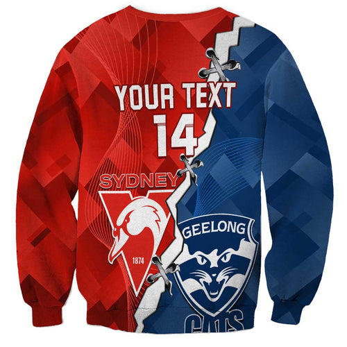 Custom Swans And Cats Football Sweatshirt 2024 Together Dynamic Version